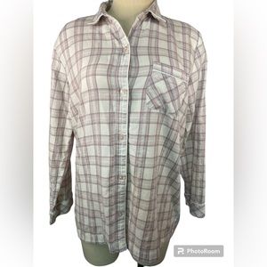 Victorias Secret Long Sleeve BU Flannel Sleepshirt / Pajama Top Women’s Medium